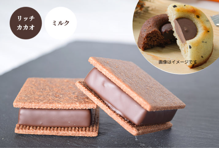 【焼菓子バラエティ4個セット】チョコサンド2個（リッチカカオ・ミルク各1個）＆GAKUティグレ2個（チョコ・ミルク各1個）