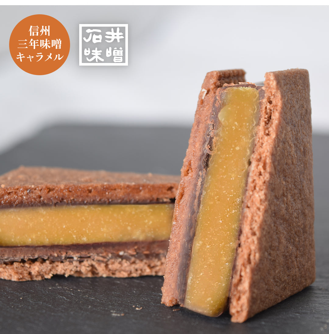 GAKUチョコレートサンド6個セット（リッチカカオ・ミルク・信州くるみ・信州りんご・ラムレーズン・信州三年味噌キャラメル）